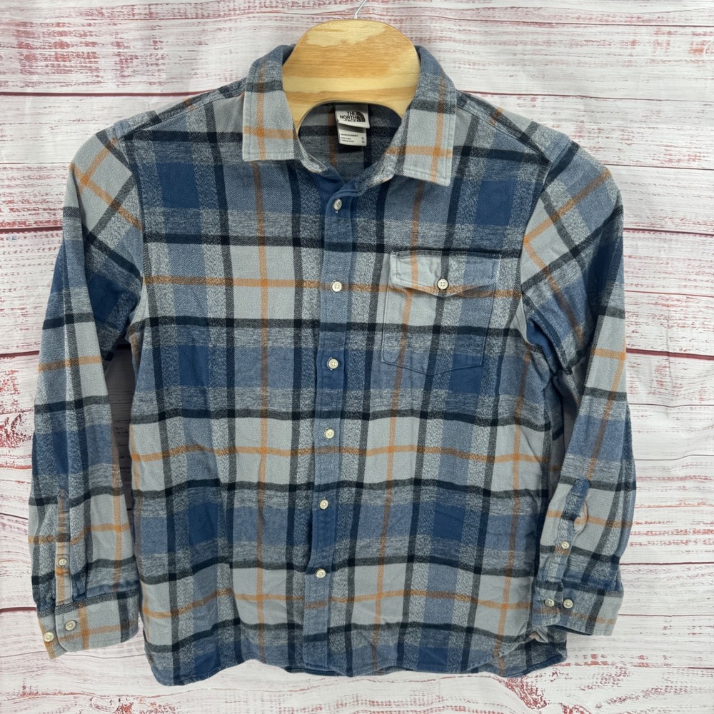 The North Face Flannel Shirt Mens XL Plaid Cotton Button Down Long Sleeve Heavy